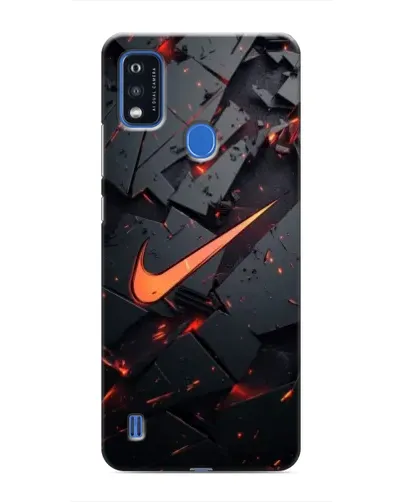 Чехол для ZTE Blade A51 с картинкой «Nike — эффект разломов»