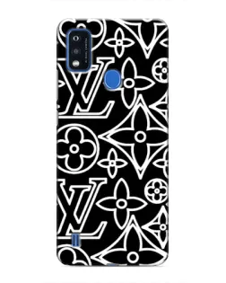 Чехол для ZTE Blade A51 с картинкой «Черно-белый узор LV»
