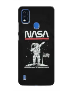 Чехол для ZTE Blade A51 с картинкой «NASA — шагаем по Луне»