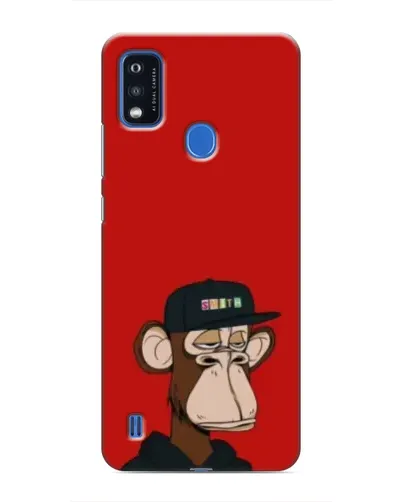 Чехол для ZTE Blade A51 с картинкой «Bored Ape — красный фон»