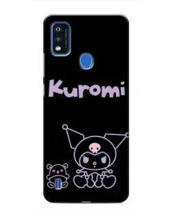 Чехол для ZTE Blade A51 с картинкой «Kuromi — черный минимализм»