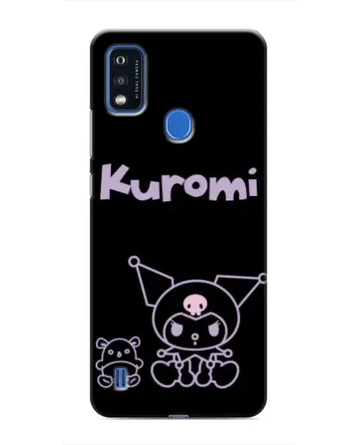 Чехол для ZTE Blade A51 с картинкой «Kuromi — черный минимализм»