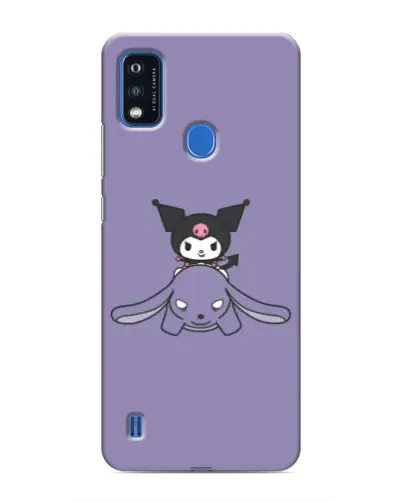 Чехол для ZTE Blade A51 с картинкой «Kuromi на лиловом фоне»