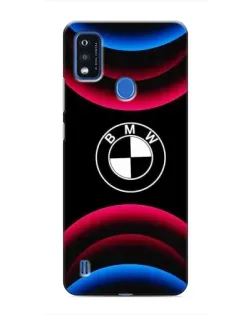 Чехол для ZTE Blade A51 с картинкой «Логотип BMW и неоновые дуги»