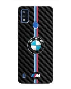 Чехол для ZTE Blade A51 с картинкой «Эмблема BMW и карбон»