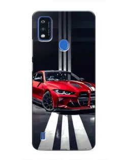 Чехол для ZTE Blade A51 с картинкой «Красная BMW на дороге»