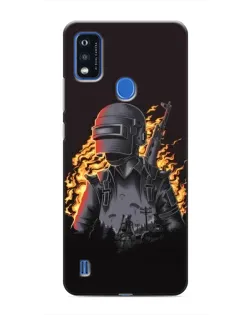 Чехол для ZTE Blade A51 с картинкой «PUBG — огненный силуэт»