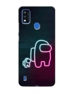 Чехол для ZTE Blade A51 с картинкой «Among Us неон-арт»