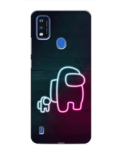 Чехол для ZTE Blade A51 с картинкой «Among Us неон-арт»