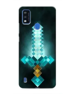 Чехол для ZTE Blade A51 с картинкой «Алмазный меч неон»