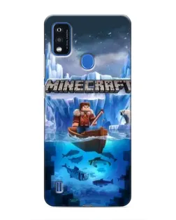 Чехол для ZTE Blade A51 с картинкой «Minecraft ледяной мир»