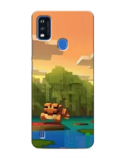 Чехол для ZTE Blade A51 с картинкой «Майнкрафт закат солнца»