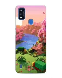 Чехол для ZTE Blade A51 с картинкой «Розовое дерево Minecraft»