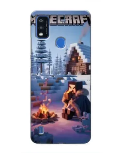 Чехол для ZTE Blade A51 с картинкой «Зимний Minecraft»