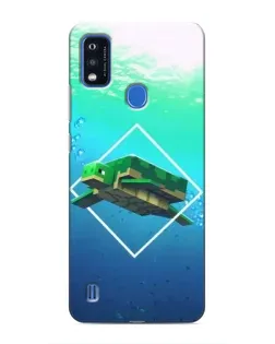 Чехол для ZTE Blade A51 с картинкой «Черепаха Minecraft»