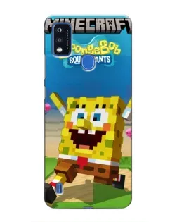 Чехол для ZTE Blade A51 с картинкой «Губка Боб Minecraft»