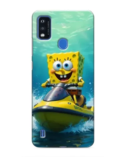 Чехол для ZTE Blade A51 с картинкой «Спанч Боб на гидроцикле»
