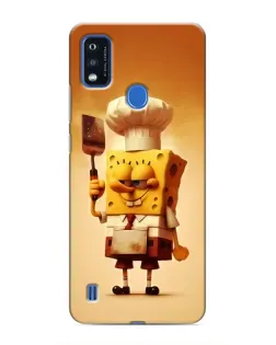 Чехол для ZTE Blade A51 с картинкой «Губка Боб повар»