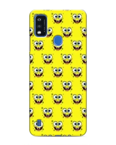Чехол для ZTE Blade A51 с картинкой «Паттерн Губка Боб»