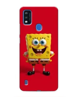 Чехол для ZTE Blade A51 с картинкой «Спанч Боб на красном»