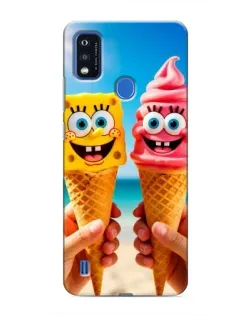 Чехол для ZTE Blade A51 с картинкой «Спанч Боб мороженое»