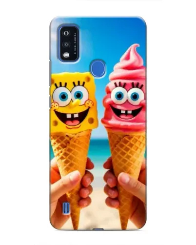 Чехол для ZTE Blade A51 с картинкой «Спанч Боб мороженое»