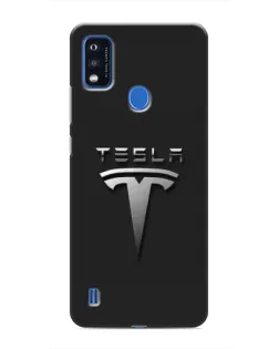 Чехол для ZTE Blade A51 с картинкой «Стальной логотип Tesla»