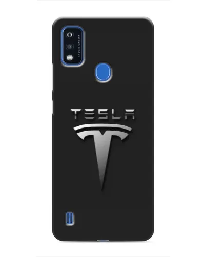 Чехол для ZTE Blade A51 с картинкой «Стальной логотип Tesla»