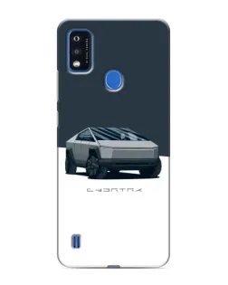 Чехол для ZTE Blade A51 с картинкой «Серебристый Cybertruck Tesla»
