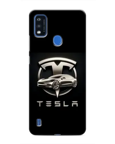 Чехол для ZTE Blade A51 с картинкой «Tesla — серебристое авто»