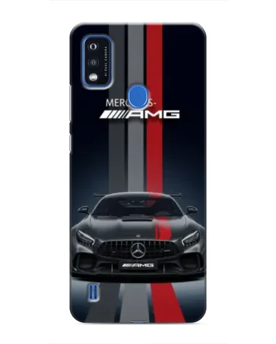 Чехол для ZTE Blade A51 с картинкой «Mercedes — белый карбон»