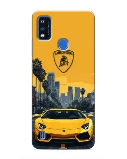 Чохол для ZTE Blade A51 з картинкою «Жовтий Lamborghini місто»