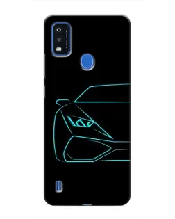 Чохол для ZTE Blade A51 з картинкою «Блакитний силует Lamborghini»