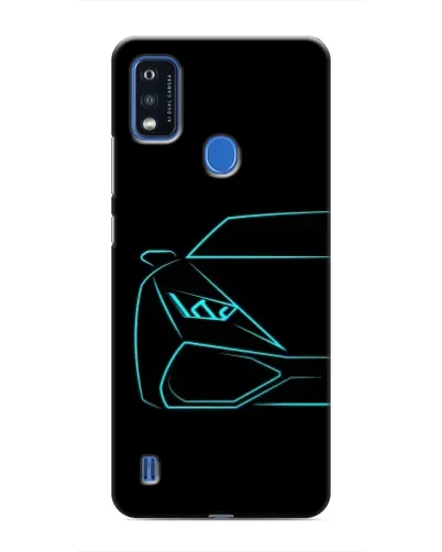 Чехол для ZTE Blade A51 с картинкой «Голубой силуэт Lamborghini»