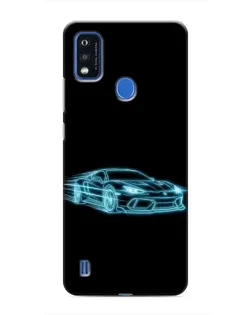 Чохол для ZTE Blade A51 з картинкою «Неоновий контур Lamborghini»