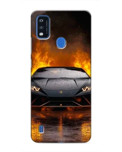Чехол для ZTE Blade A51 с картинкой «Lamborghini в огне»