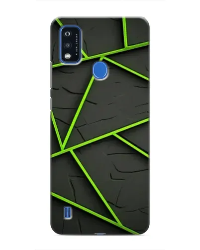 Чехол для ZTE Blade A51 с картинкой «Зеленые геометрические линии»