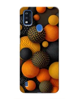 Чехол для ZTE Blade A51 с картинкой «Объемные оранжевые сферы»