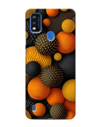 Чехол для ZTE Blade A51 с картинкой «Объемные оранжевые сферы»
