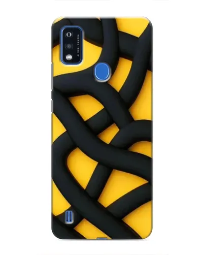 Чехол для ZTE Blade A51 с картинкой «Черное желтое переплетение»