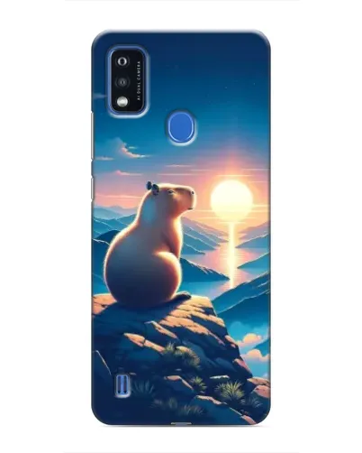 Чехол для ZTE Blade A51 с картинкой «Закат солнца с капибарой» Чехол для ZTE Blade A51 с картинкой «Закат солнца с капибарой»