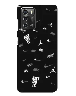 Чохол для ZTE Blade A52 з картинкою «Nike Black Pattern»