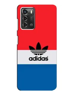 Чехол для ZTE Blade A52 с картинкой «Ретро блоки Adidas»