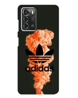 Чехол для ZTE Blade A52 с картинкой «Оранжевый дым Adidas»