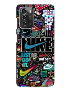 Чехол для ZTE Blade A52 с картинкой «Яркий коллаж Nike»