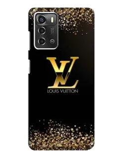 Чохол для ZTE Blade A52 з картинкою «LV — золоті іскри»