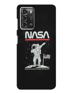 Чохол для ZTE Blade A52 з картинкою «NASA — крокуємо по Місяцю»