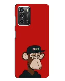 Чохол для ZTE Blade A52 з картинкою «Bored Ape — червоний фон»
