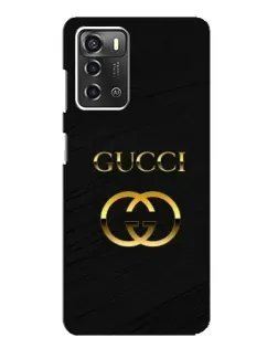 Чохол для ZTE Blade A52 з картинкою «Золотий логотип Gucci»