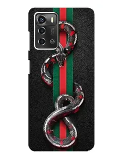Чехол для ZTE Blade A52 с картинкой «Gucci — змея на полосе» Чехол для ZTE Blade A52 с картинкой «Gucci — змея на полосе»